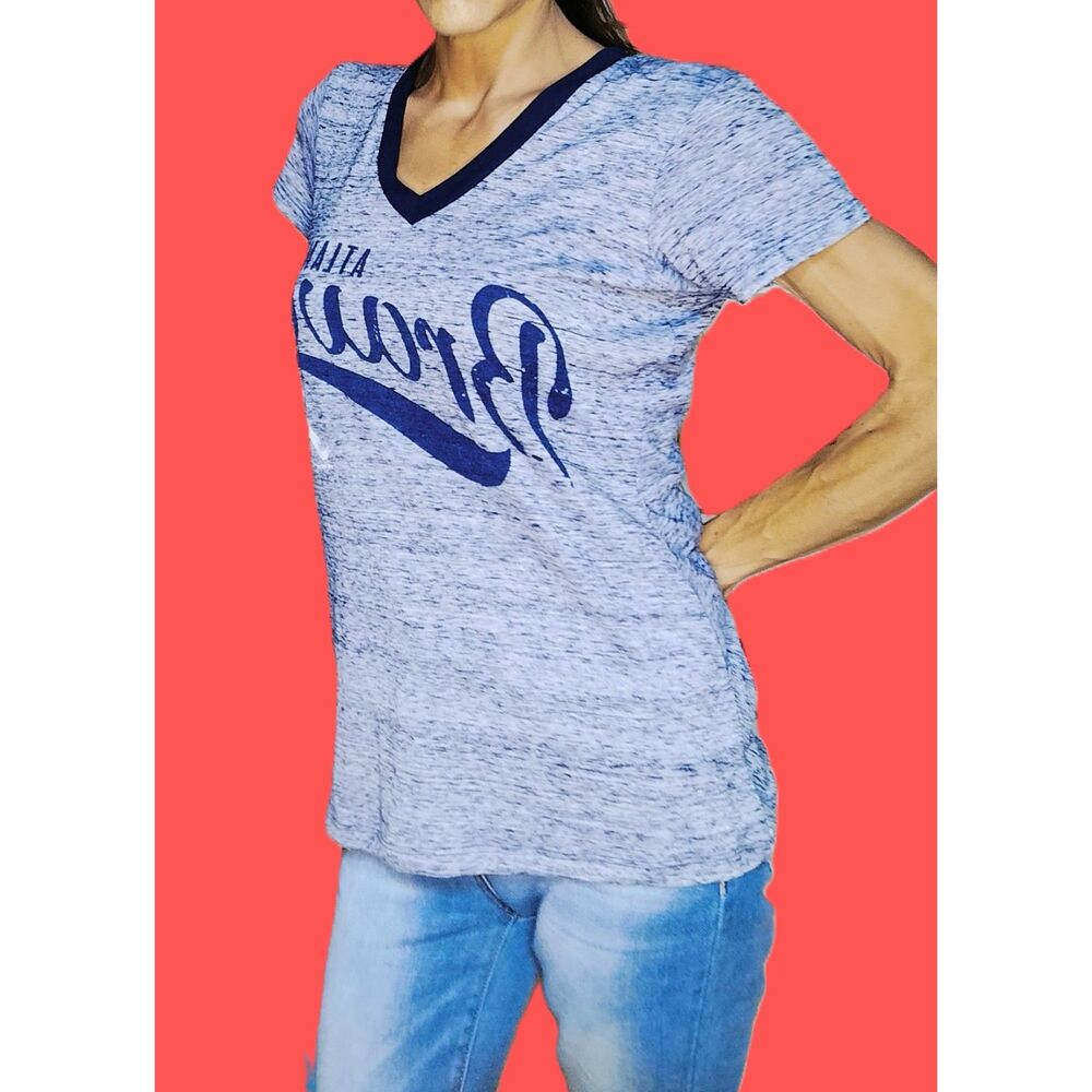 Atlanta Braves MLB Crossover Open Back Top ~ Medium  ~ Touch Stadium